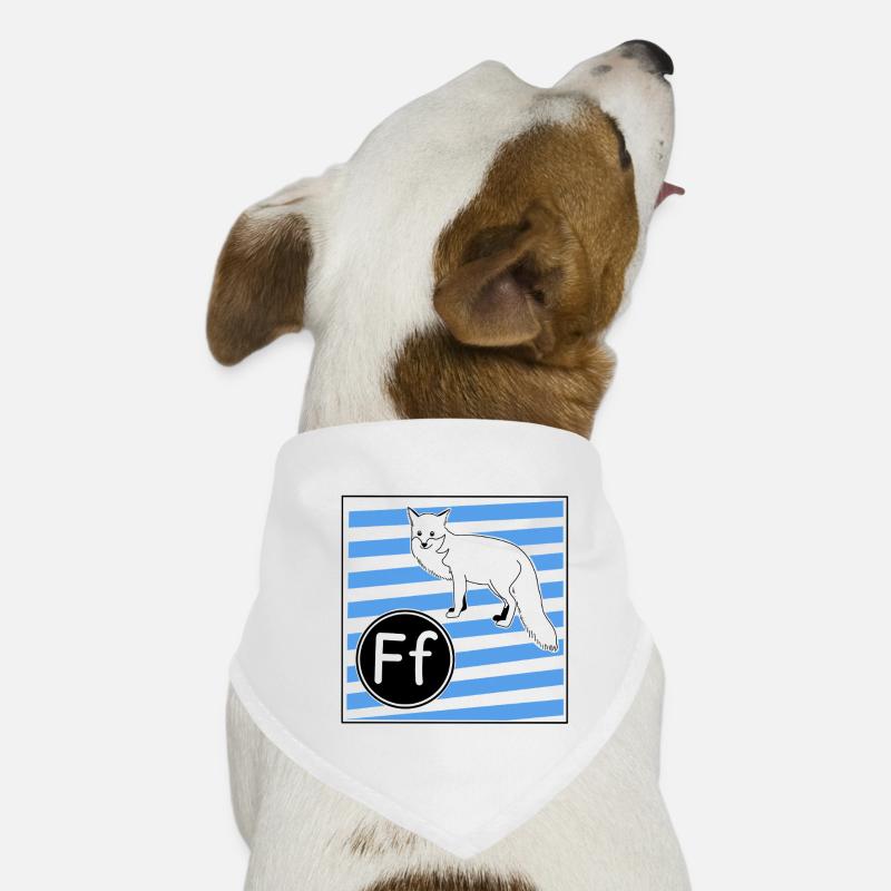 F for Fox (learning to read in primary school) - Dog Bandana - white