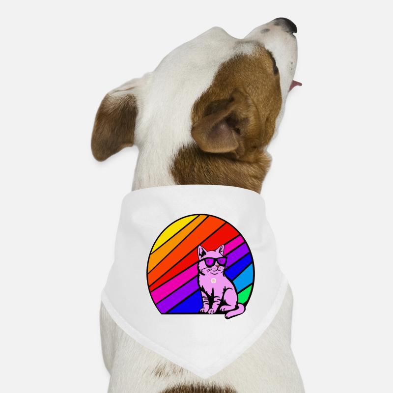 Chat arc-en-ciel avec des lunettes de soleil Bandana pour chien