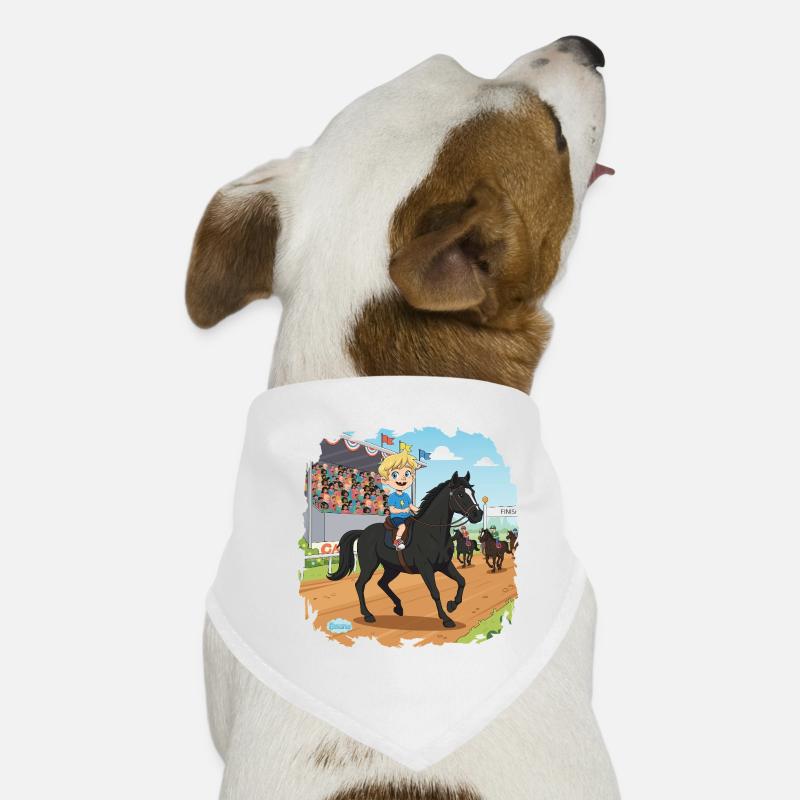 Bouno reitet ein Pferd - Kleiner Reiter Comic Hunde-Bandana