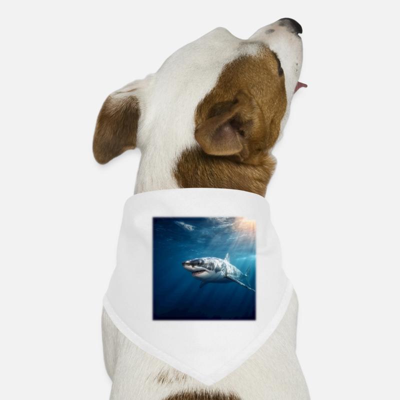 Great White Shark in Sunlight Ocean Design Dog Bandana