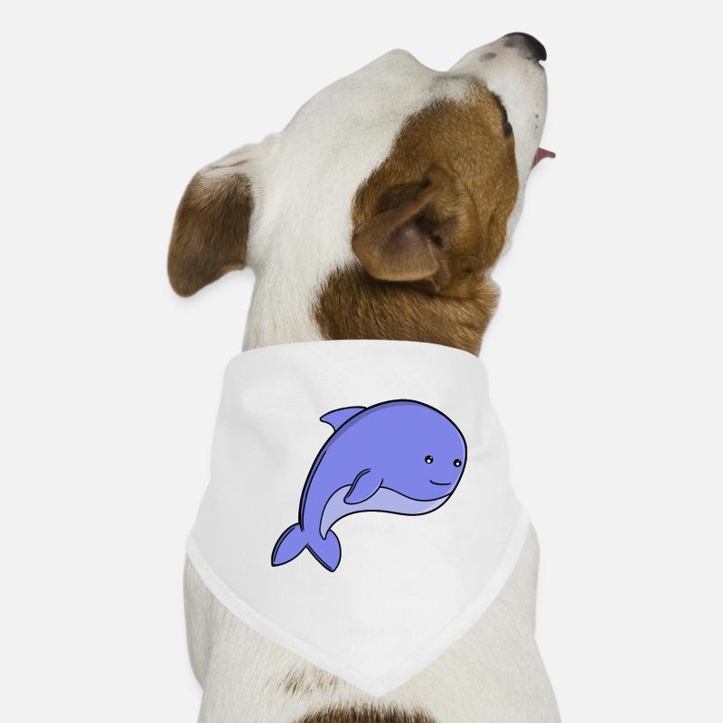 Süßer blauer Fisch-Kawaii-Delfin- oder Schweinswal-Cartoon Hunde-Bandana