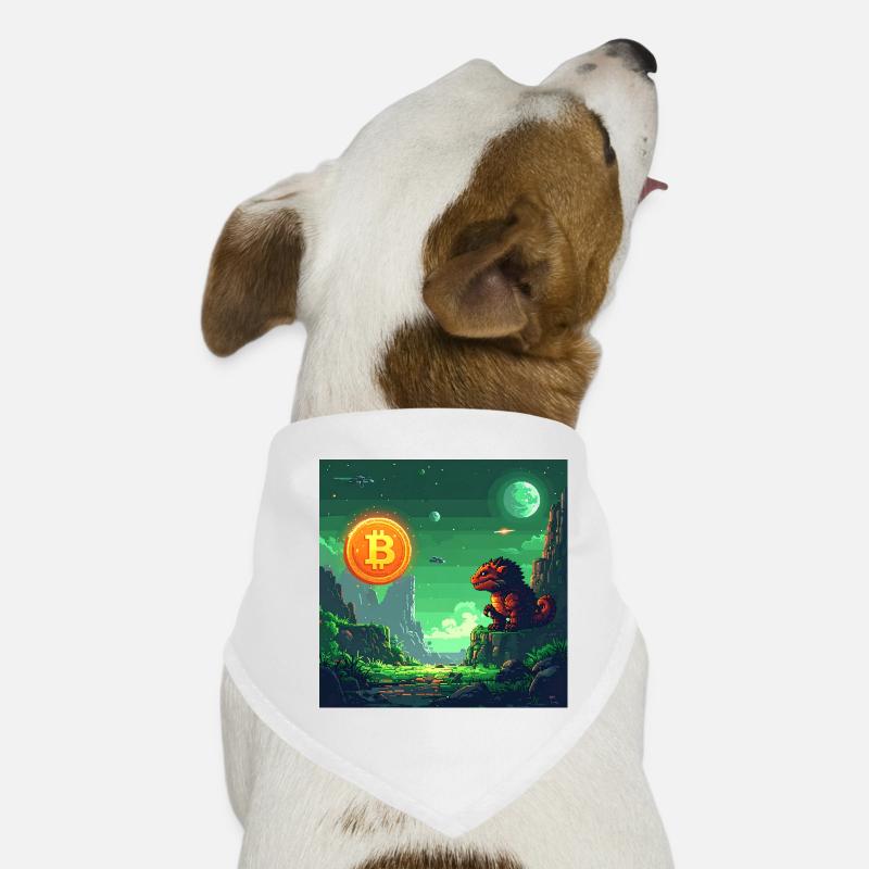 Space Bitcoin Odyssee - Hunde-Bandana - Weiß