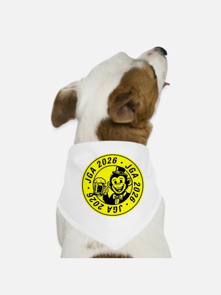 Jga 2026 Monkey Groom - Dog Bandana - white - Front