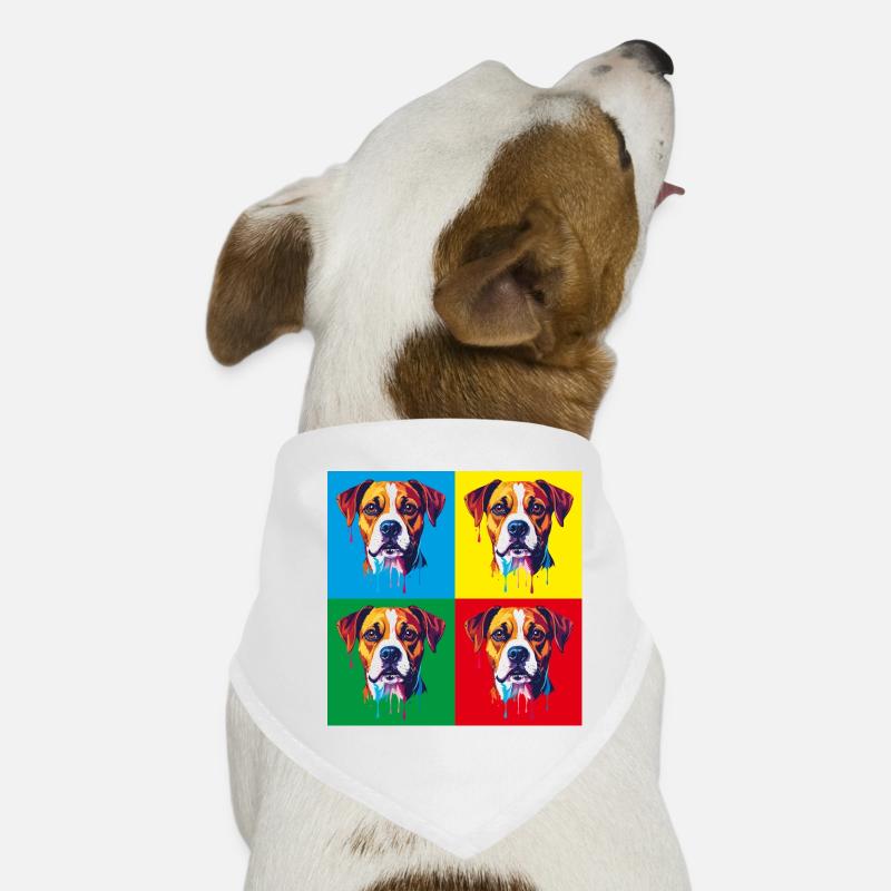 Chien Pop Art Quatre Couleurs Bandana pour chien