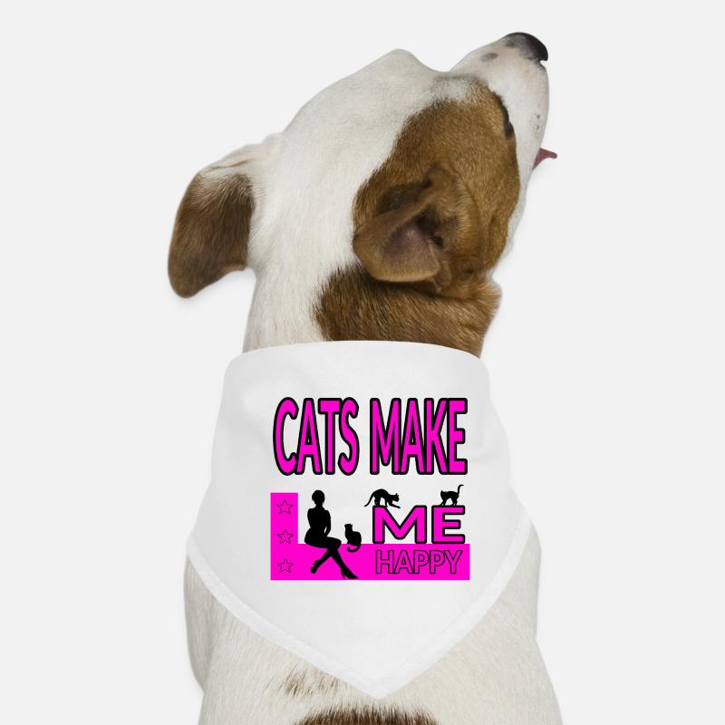 Katzen - Hunde-Bandana - Weiß