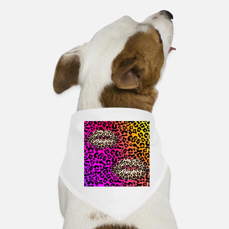 Leopard Lips on Neon Gradient Dog Bandana