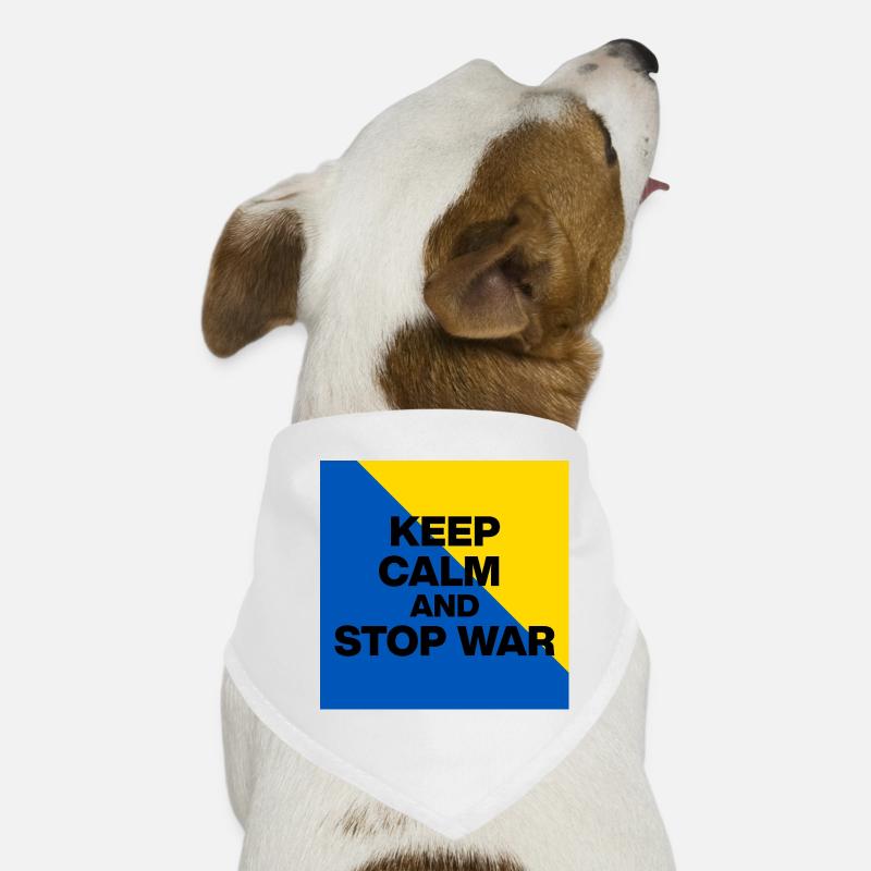 KEEP CALM AND STOP WAR! UKRINE PEACE NOW FCK RSS Hunde-Bandana