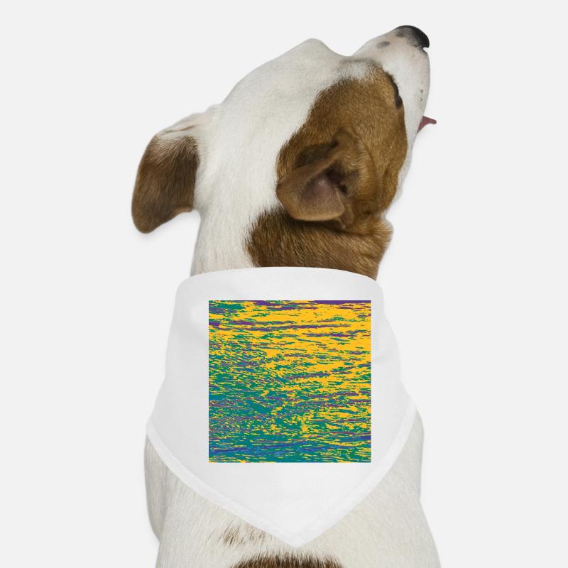 Exoplanet Ocean 4, Saffron Teal Purple Reflections Hunde-Bandana