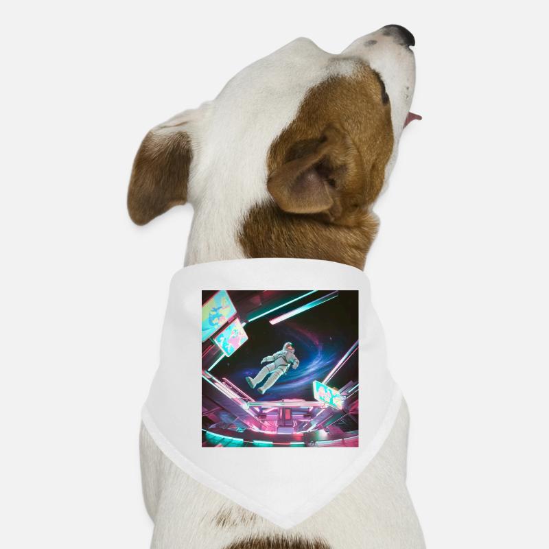 Combinaison spatiale arcadienne spatiale - Néon - Bandana pour chien - blanc