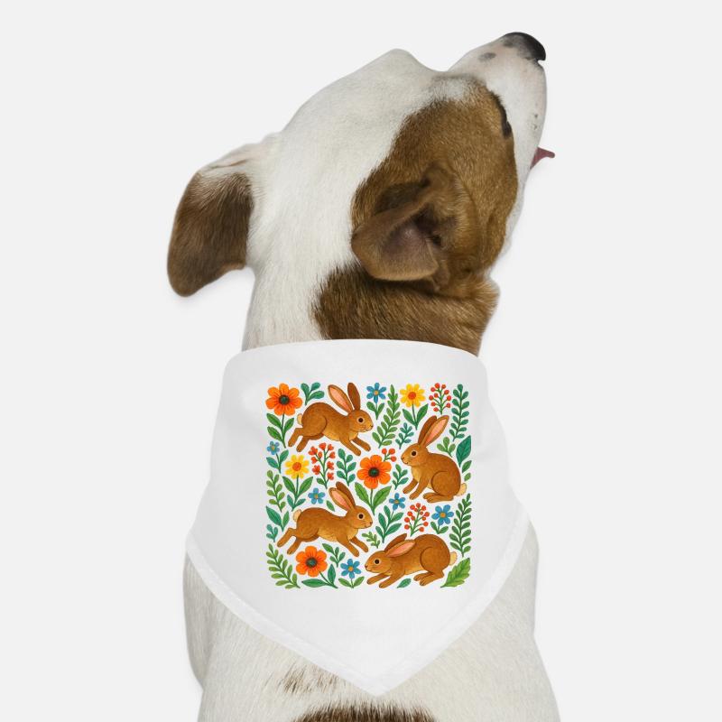 Spring Meadow Rabbits in Bloom Dog Bandana