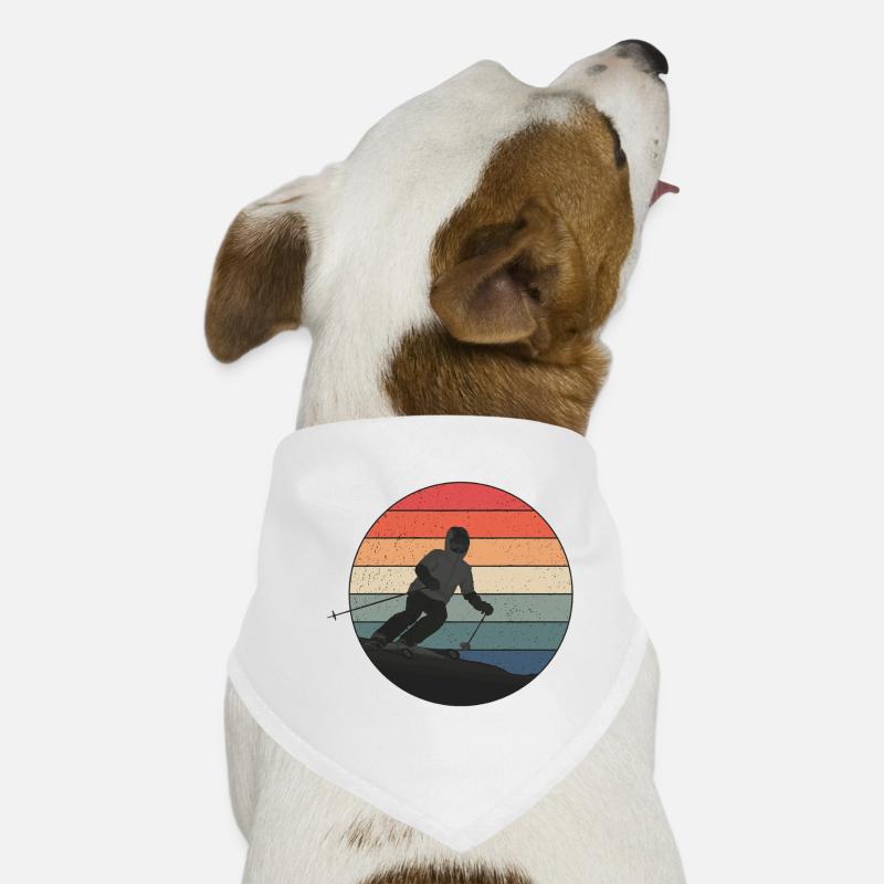 Descente skiée au coucher du soleil Bandana pour chien