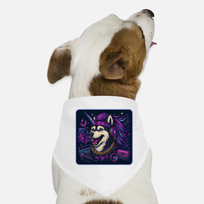 Husky Unicorn Party Dog Bandana