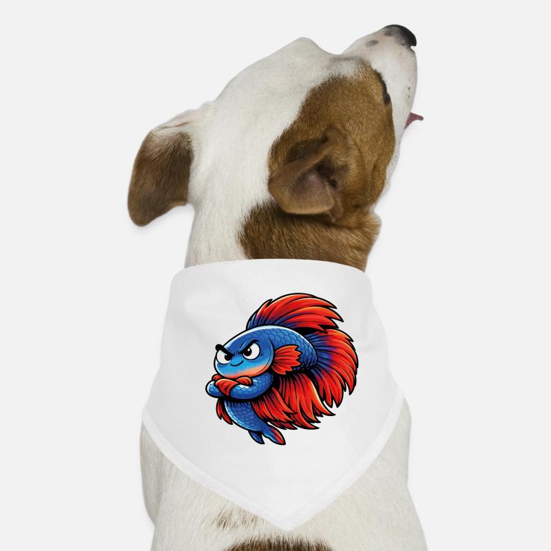 Blue Red Kampffisch Hunde-Bandana