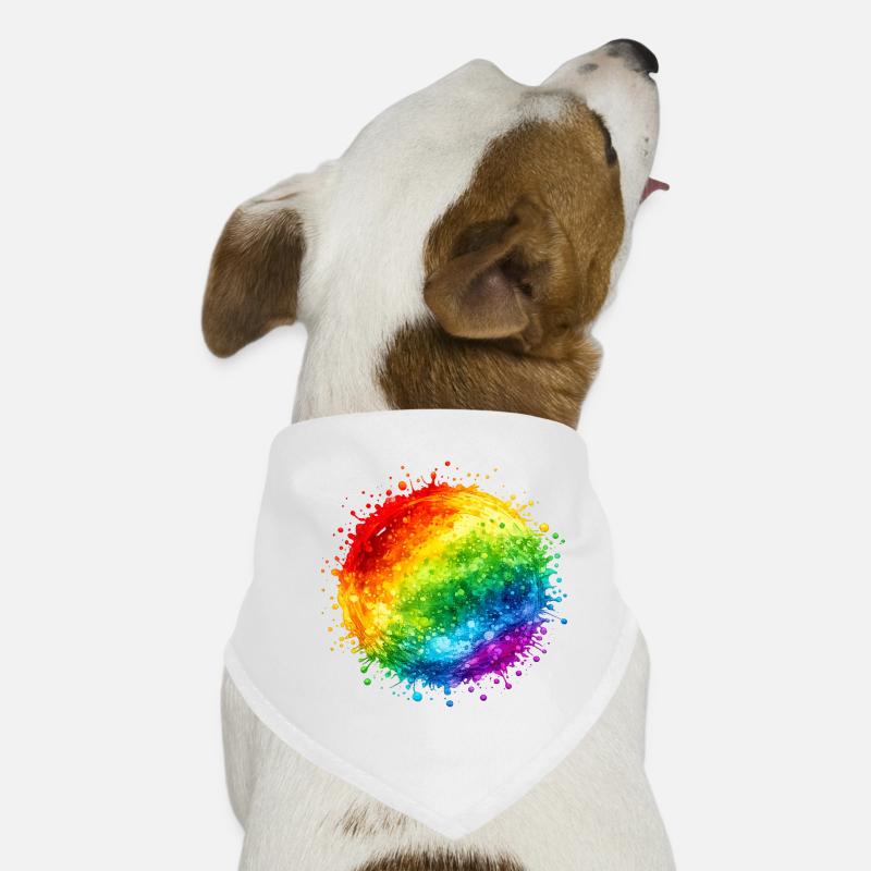 Regenbogenfarbene Farbspritzer Explosion Hunde-Bandana