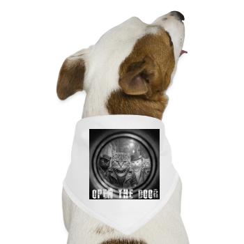 Tür Auf Katzen Noir - Hunde-Bandana - Weiß - Vorne