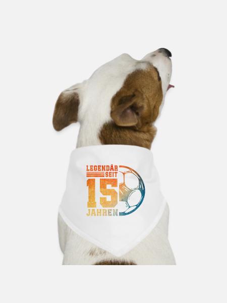 15e anniversaire Football 15 ans Adolescents - Bandana pour chien - blanc - Devant