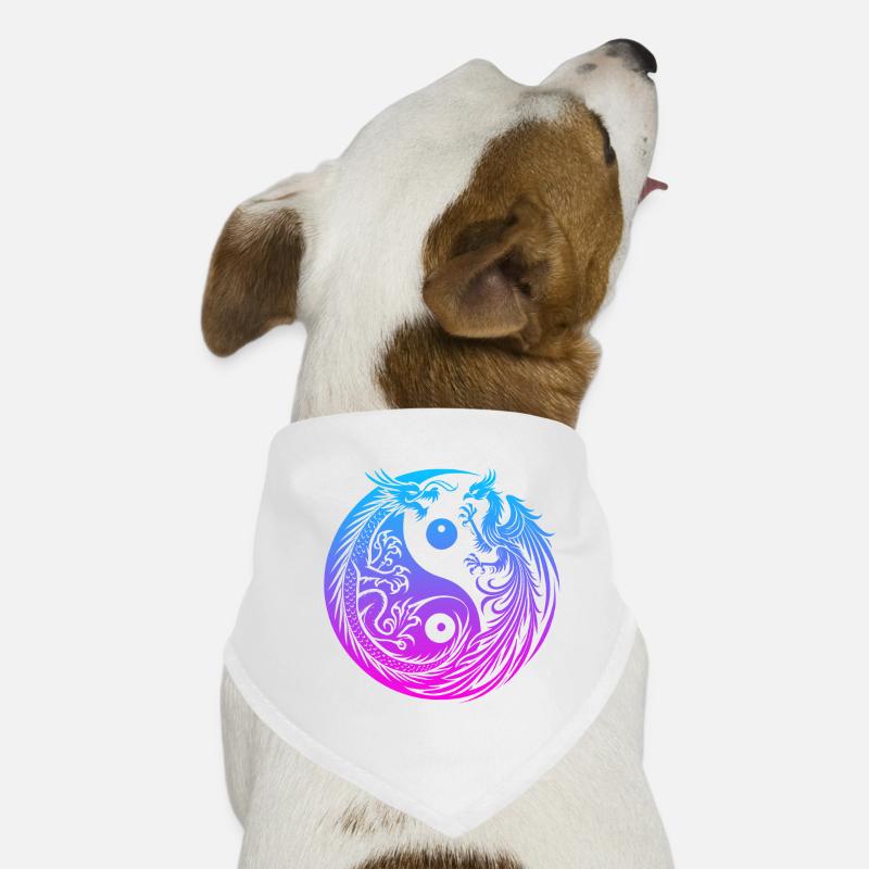 Yin Yang Drache und Phönix Neon Hunde-Bandana