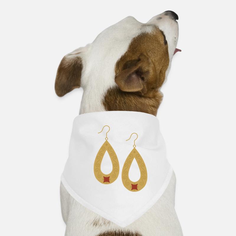 Boho-Tropfengold-Ohrringe Hunde-Bandana