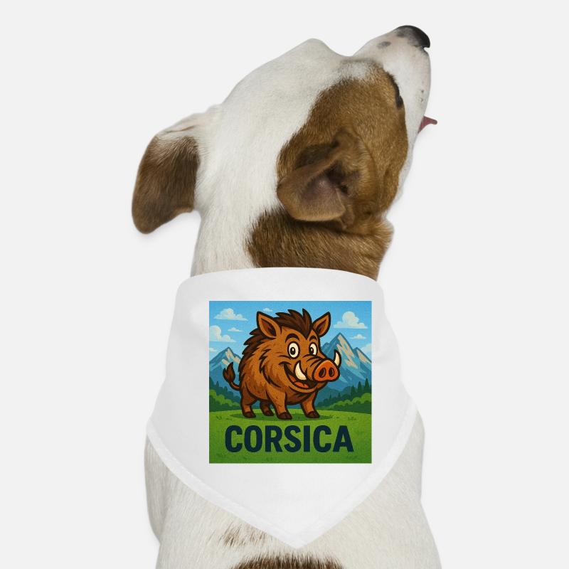 Cignale Corsu - Hunde-Bandana - Weiß