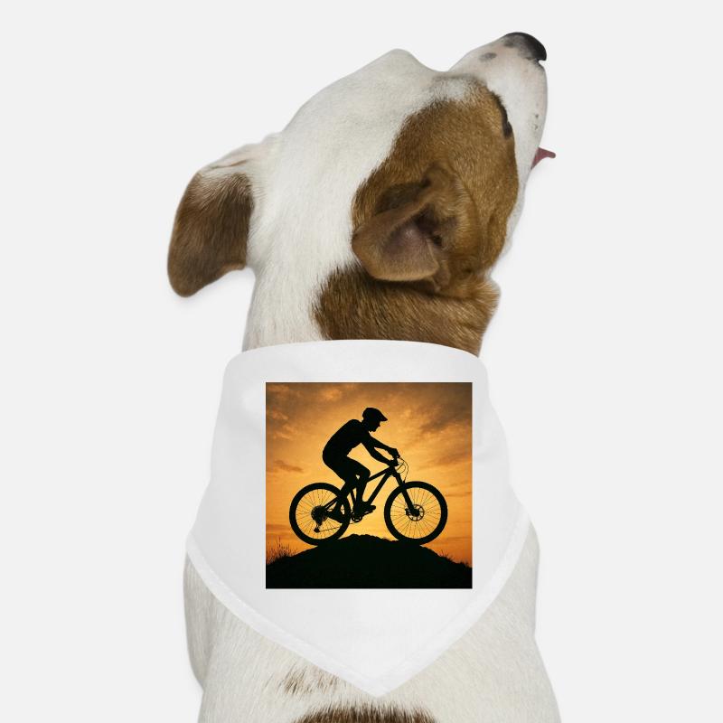 Sunset Mountain Bike Silhouette Dog Bandana
