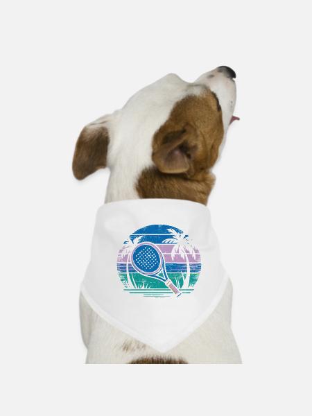 Padel Vintage - Hunde-Bandana - Weiß - Vorne