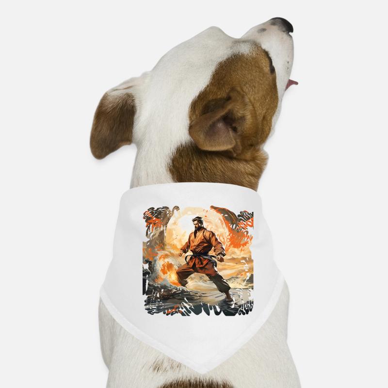 Karate Warrior in Firestorm Dog Bandana