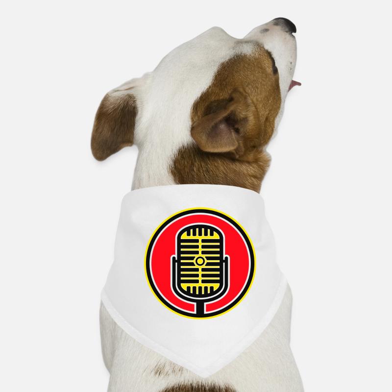 Retro Microphone Badge Dog Bandana