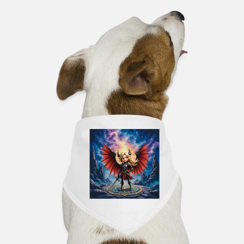 Red Winged Warrior in Runes Dog Bandana