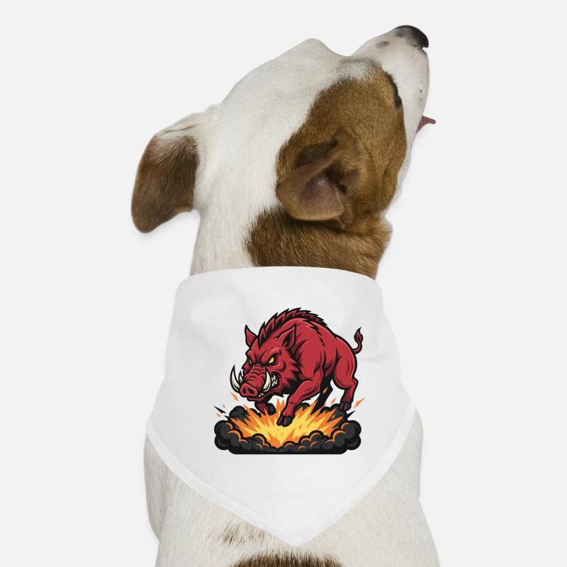 Red Boar Fire Blast Maskottchen Wildschwein Hunde-Bandana