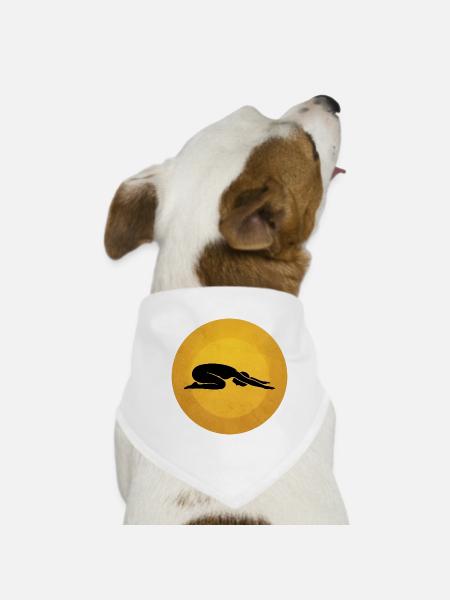 Warrior II Yoga Pose Silhouette Sun Design - Dog Bandana - white - Front