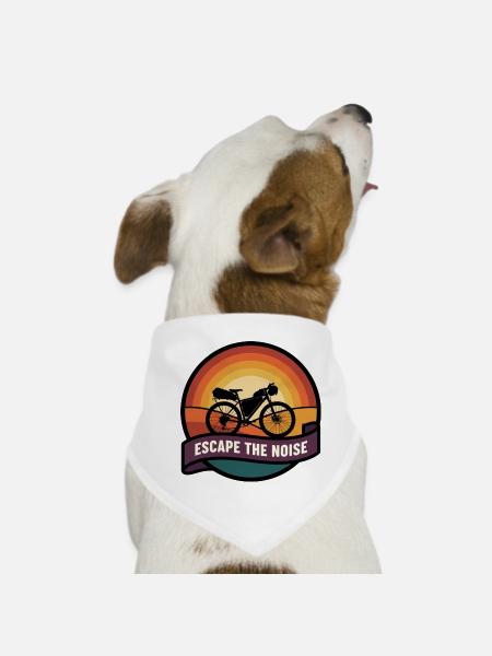 Escape the Noise Gravel Bike Sunset Badge - Bandana pour chien - blanc - Devant