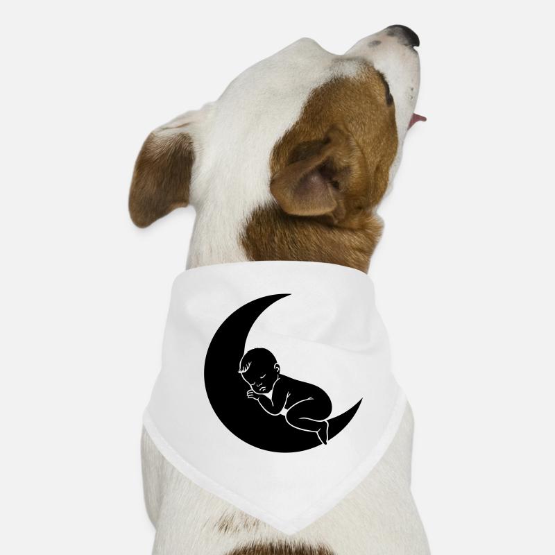 Bébé sur la Lune – Silhouette douce du sommeil Bandana pour chien