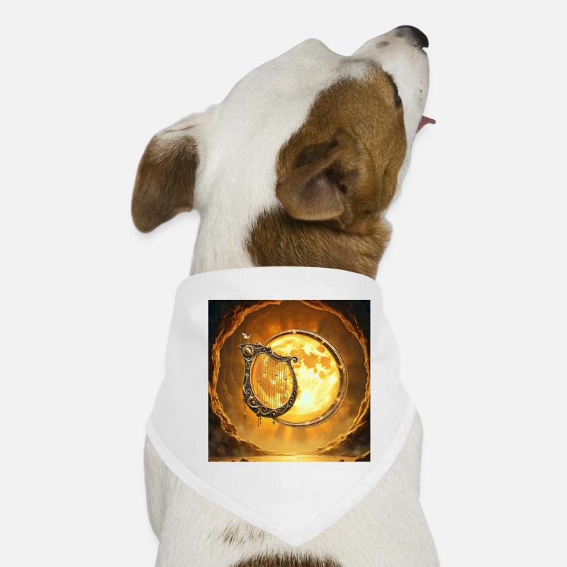 Lune dorée et harpe ornementale Bandana pour chien
