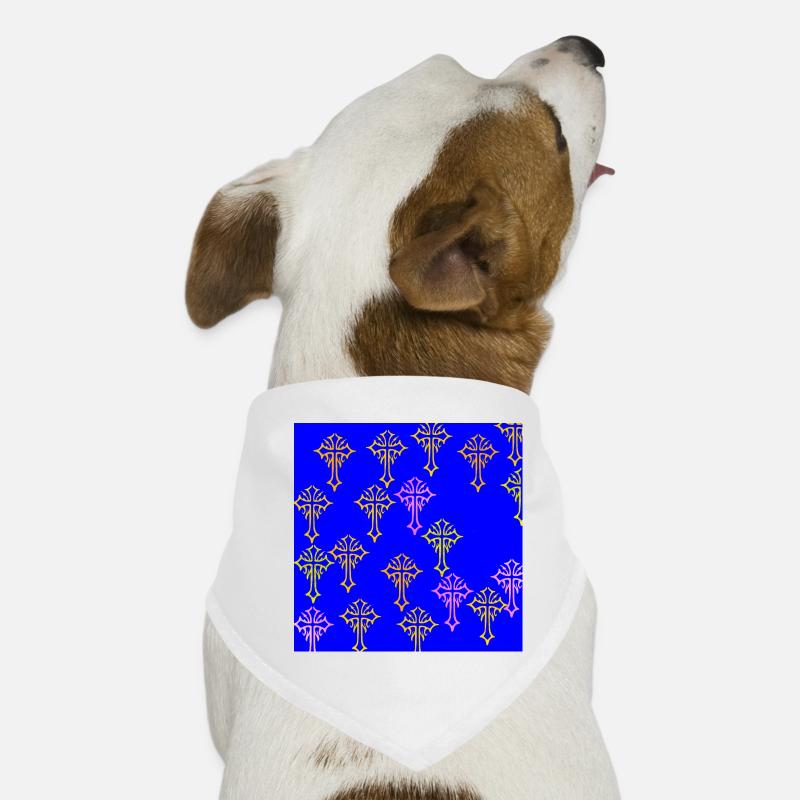 Neon Cross Pattern on Cobalt Blue Dog Bandana