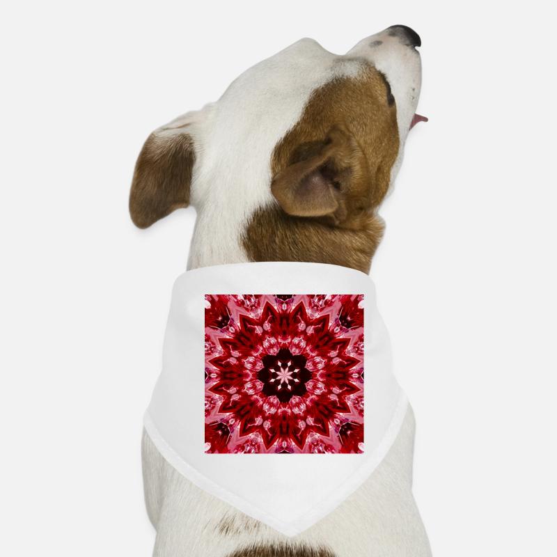 Red Mandala Kaleidoscope Dog Bandana