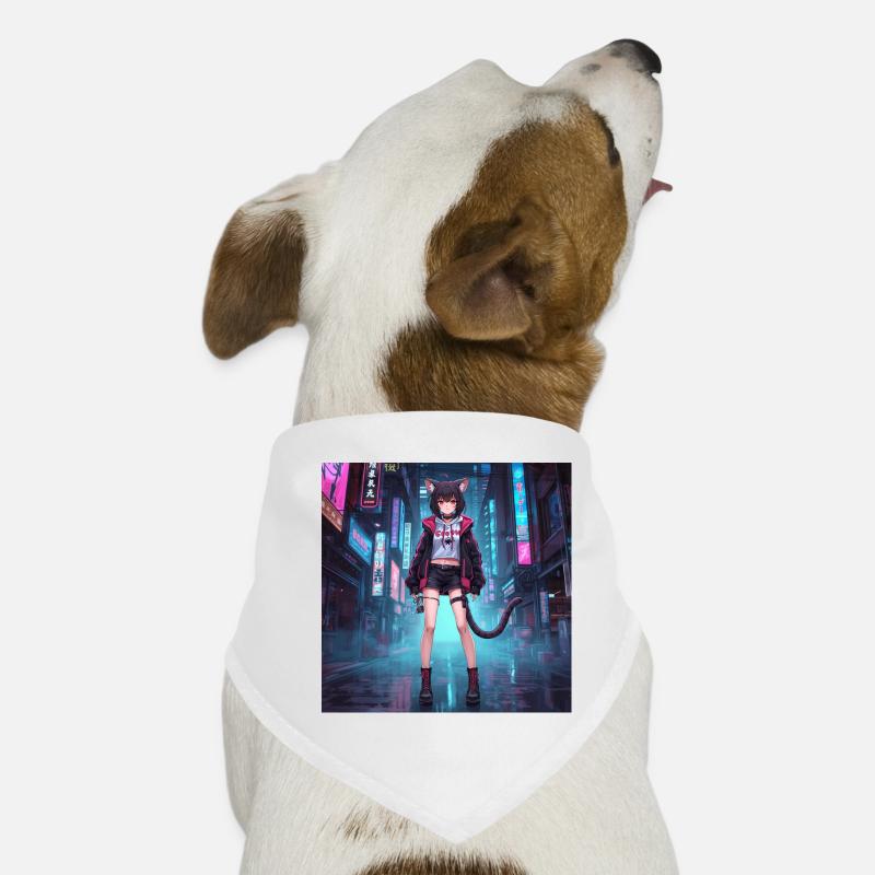 Chat néon dans le quartier cyber Bandana pour chien