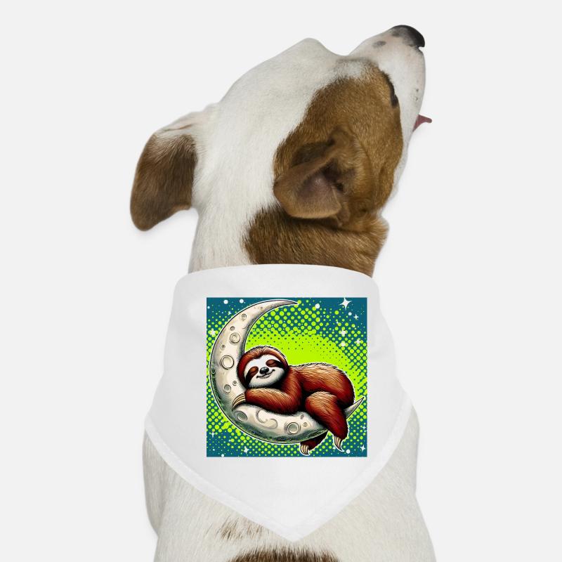 Sloth sleeps on the Moon Dog Bandana