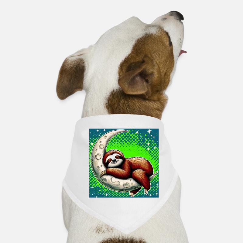 La paresse dort sur la Lune Bandana pour chien