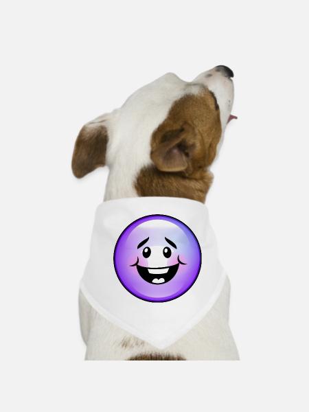 Bulle violette mignonne - Bandana pour chien - blanc - Devant