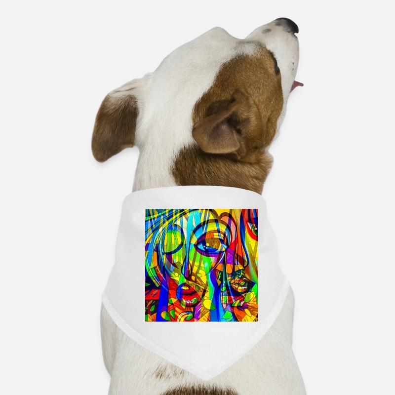 Color Pattern Face Abstract Dog Bandana