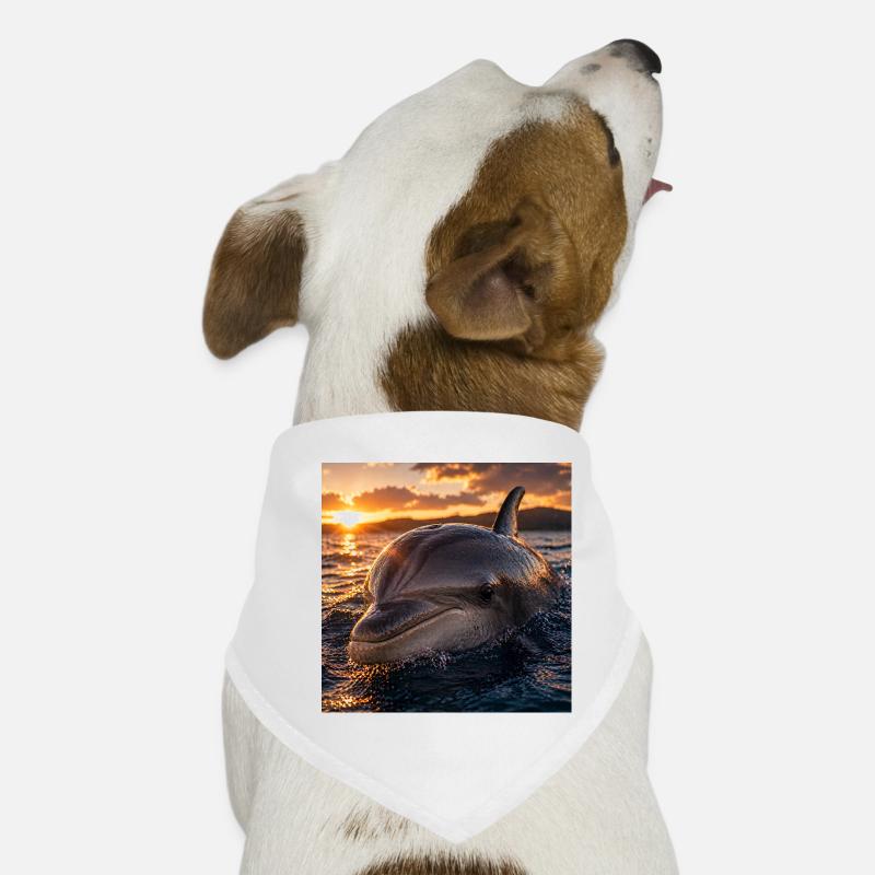 Dolphin at sunset Dog Bandana