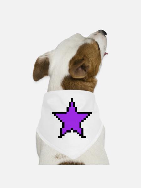 Pixel Stern 8-Bit Power Up - Hunde-Bandana - Weiß - Vorne