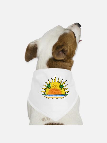 Sommerliche Vibes - Hunde-Bandana - Weiß - Vorne