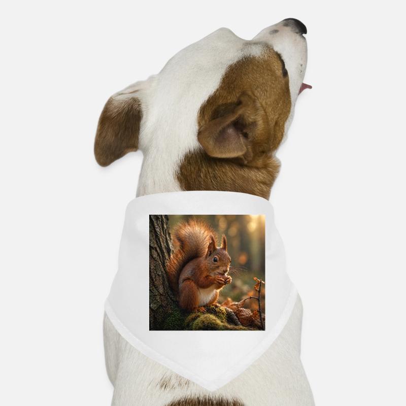 Squirrel in sunlit forest Dog Bandana