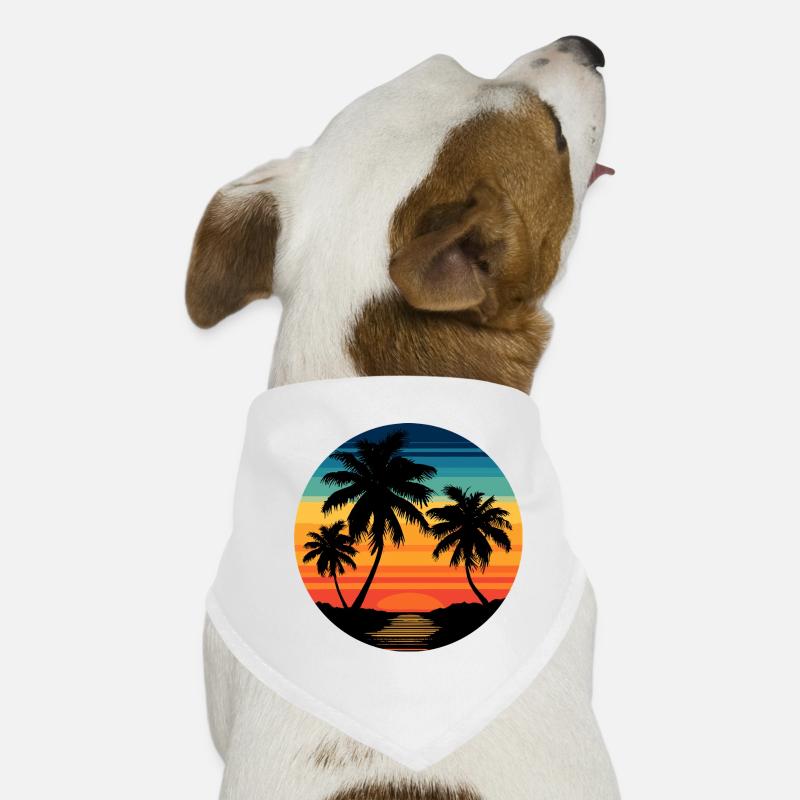 Coucher de soleil tropical avec palmiers Bandana pour chien