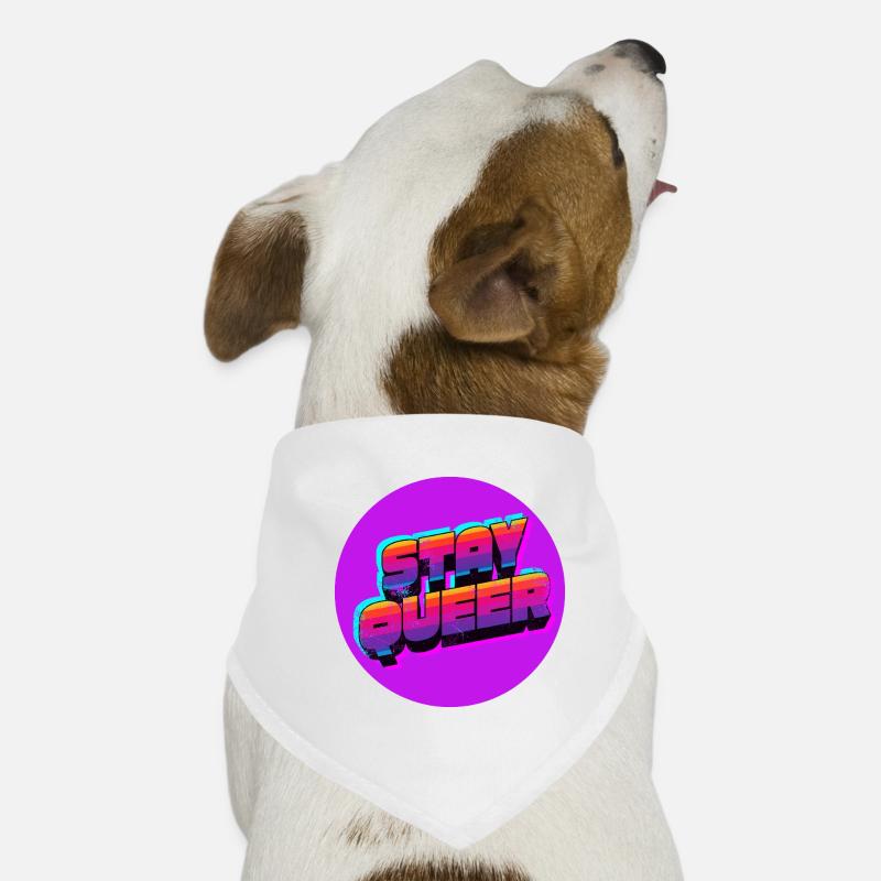 Stay Queer Retro Neon Hunde-Bandana