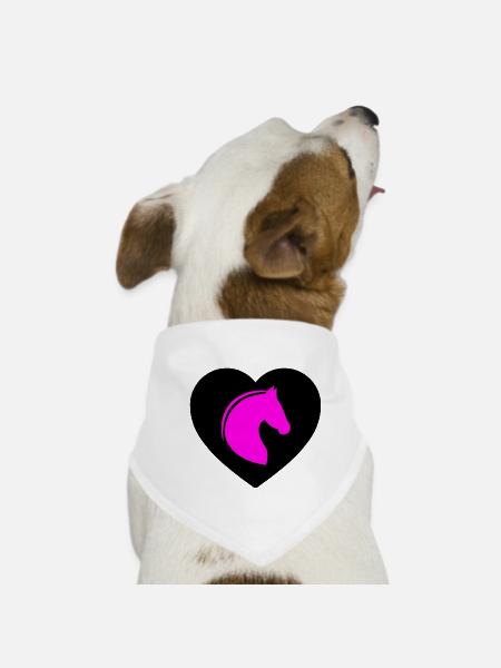 Pferde - Hunde-Bandana - Weiß - Vorne