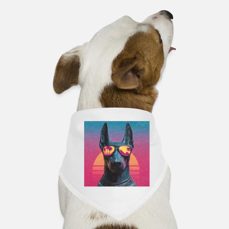 Anubis Synthwave - Dieu en vacances Bandana pour chien