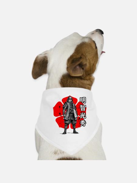 Akechi Mitsuhide, le shogun de treize jours - Bandana pour chien - blanc - Devant