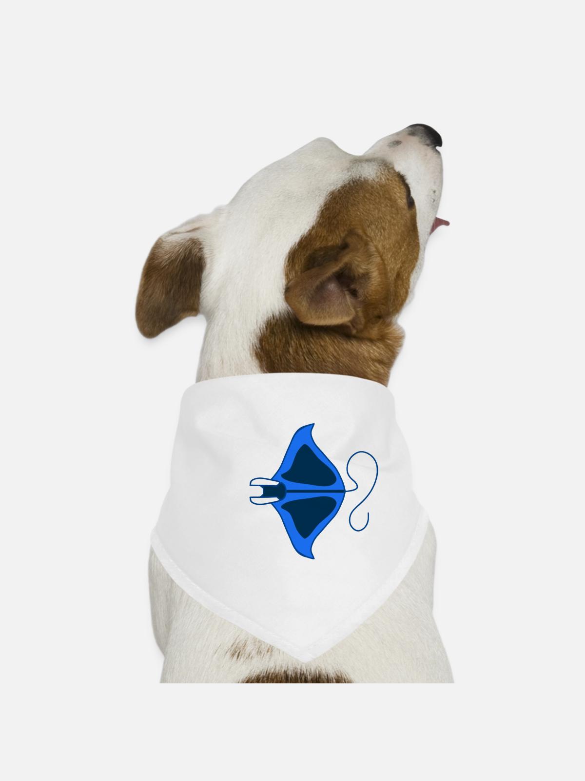 Manta Linear Blue Stylized - Dog Bandana - white - Front